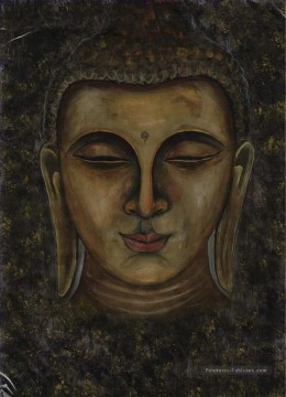 Tête de Bouddha en bouddhisme gris Peinture à l'huile